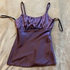 PURPLE SATIN CAMISOLE